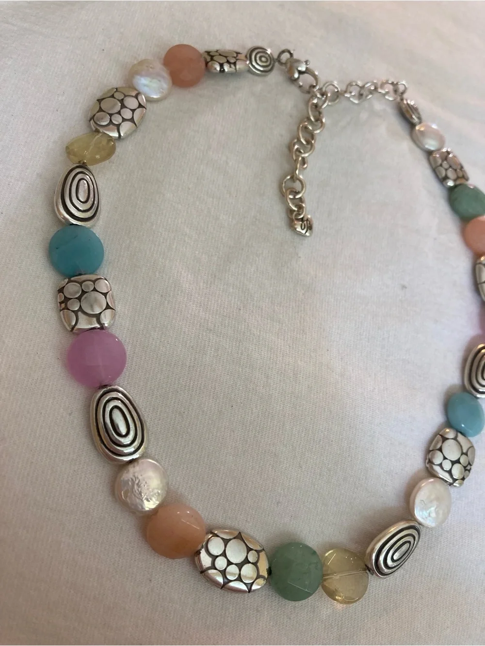 Brighton Pastel Metal Beads and Faux Pearls Necklace